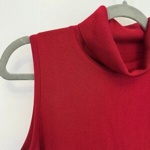 Misook Red Sleeveless Turtleneck Knit Top Size Large
